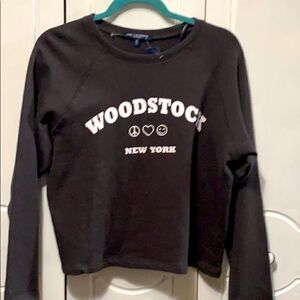 NWT One Clothing Cropped graphic Sweatshirt Gray S